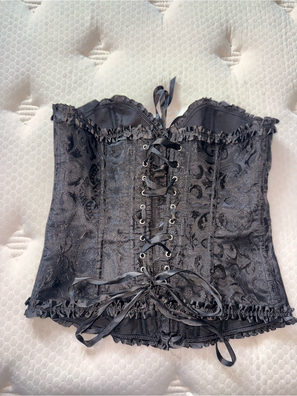 179. Black Lace Corset Bustier - Women's Intimates - Picture 3 of 5